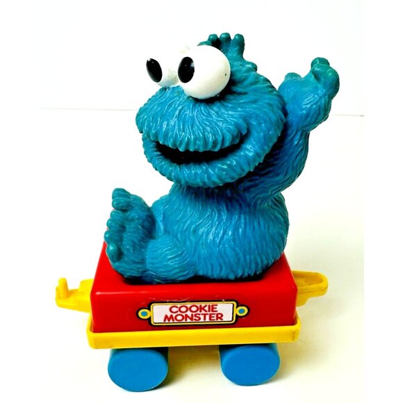 Big Bird's Wind Up Train 1989 Vintage Sesame Street Bert Cookie Monster Illco - Picture 12 of 16